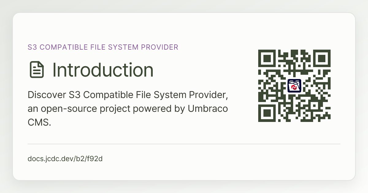 S3 Compatible File System Provider | v13 | Documentation