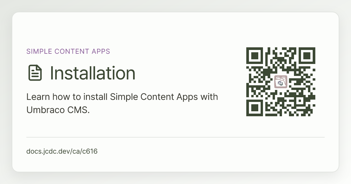 Installation | Simple Content Apps | v13