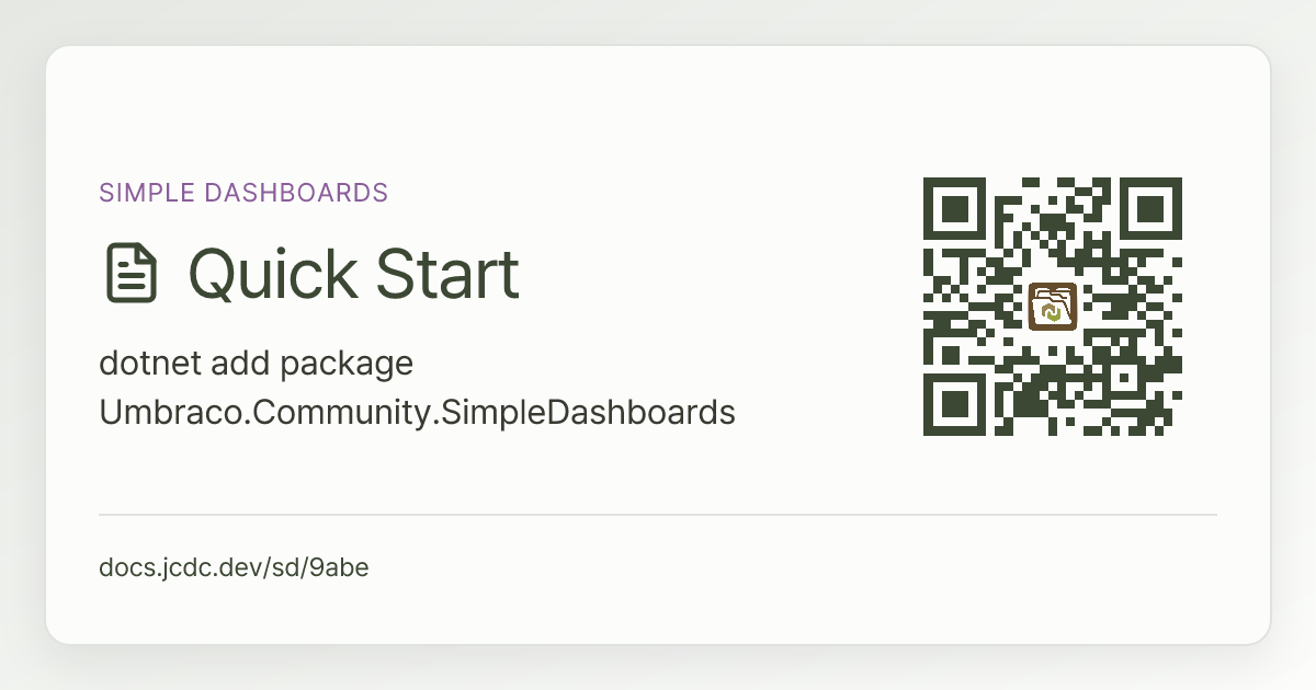 Quick Start | Simple Dashboards | v13