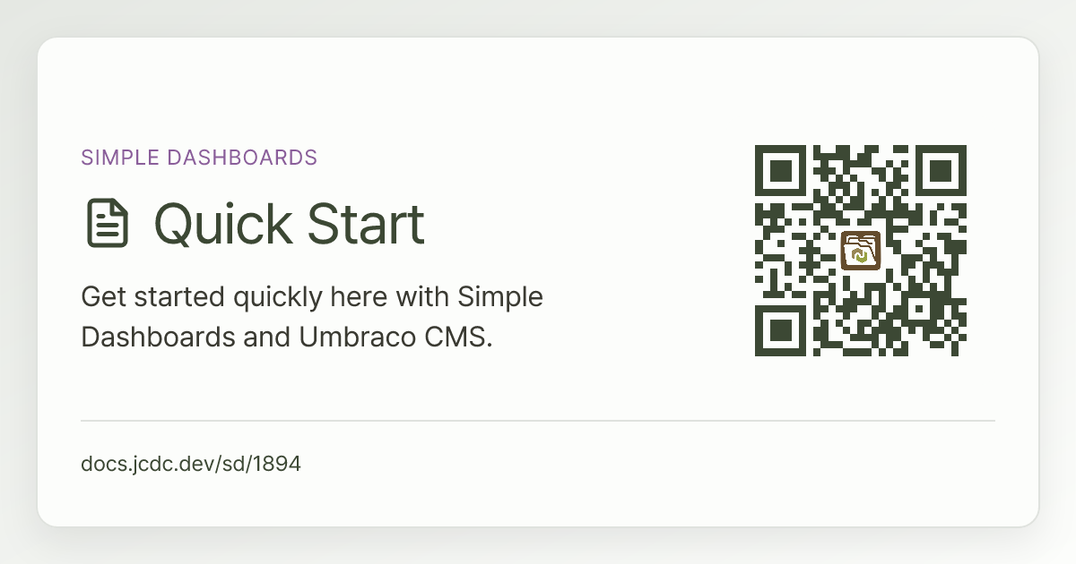 Quick Start | Simple Dashboards | v13