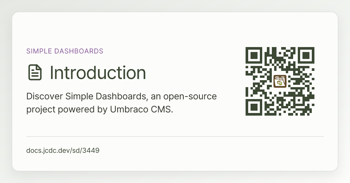Simple Dashboards | v16 | Documentation