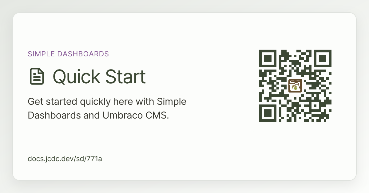 Quick Start | Simple Dashboards | v16
