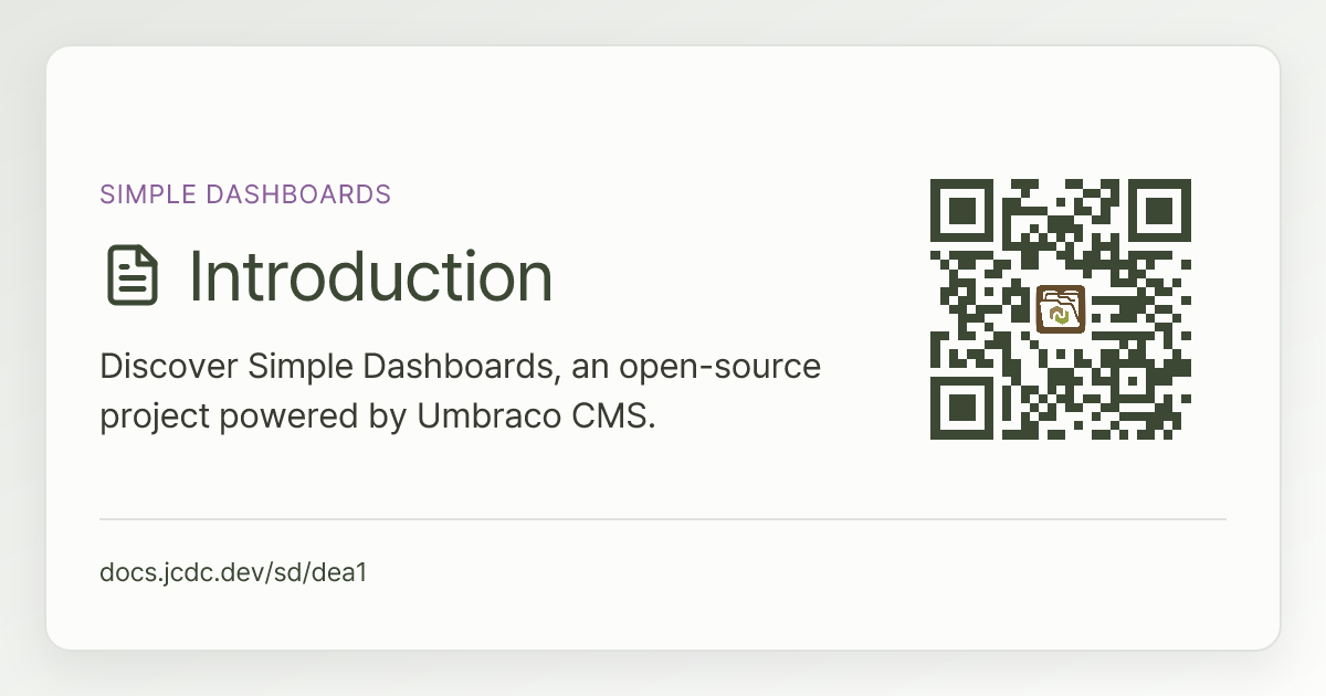 Simple Dashboards | v17 | Documentation