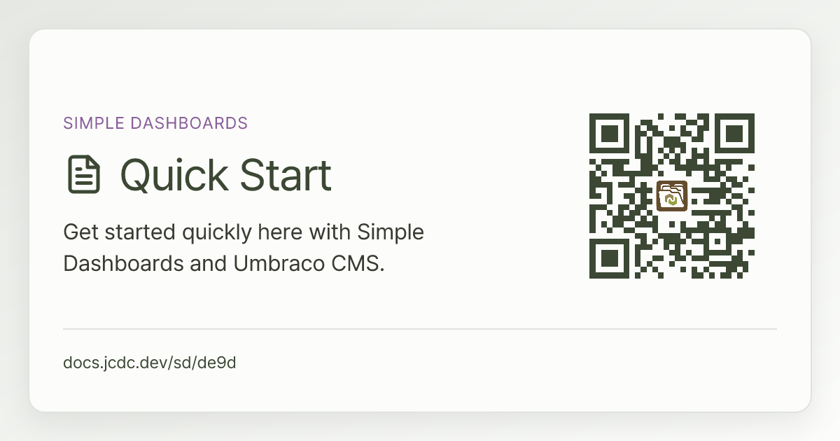 Quick Start | Simple Dashboards | v17